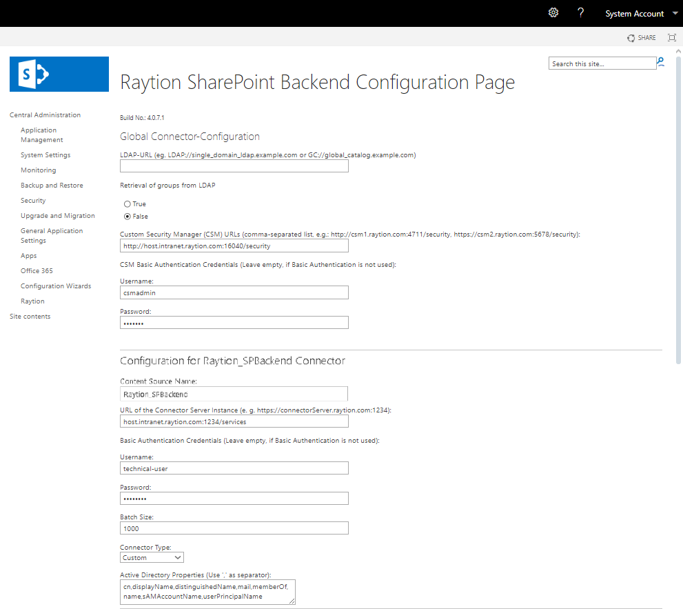 bcs central administration